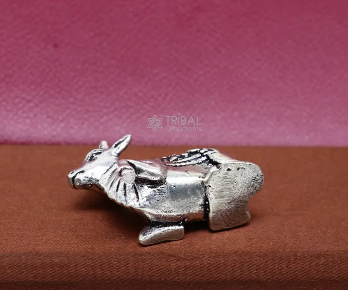 Necklaces 925 Sterling silver Lord Shiva Nandi Maharaj handmade small solid figurine for puja best gift for lord Shiva divine Nandi statue ART610 TRIBAL ORNAMENTS Necklaces 925 Sterling silver Lord Shiva Nandi Maharaj handmade small solid figurine for puja best gift for lord Shiva divine Nandi statue ART610 TRIBAL ORNAMENTS