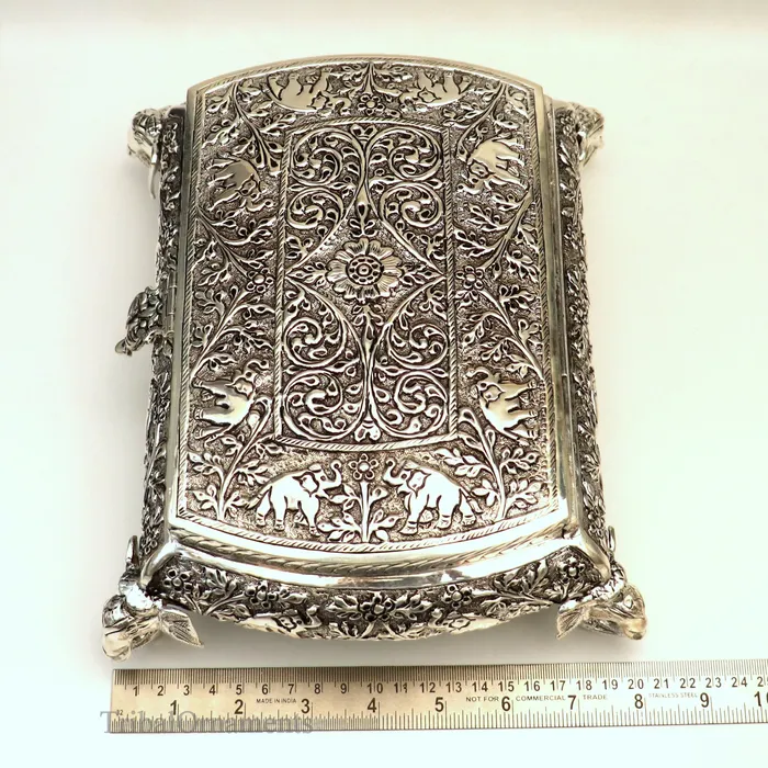 Necklaces 925 sterling silver Vintage nakshi work design handmade dry fruit box candy box jewelry box best brides gift corporation gift box06 TRIBAL ORNAMENTS