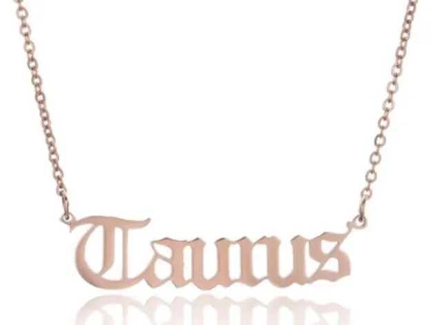 Necklaces alice AZ866 Rose Gold Taurus Zodiac Necklace with FREE EARRINGS