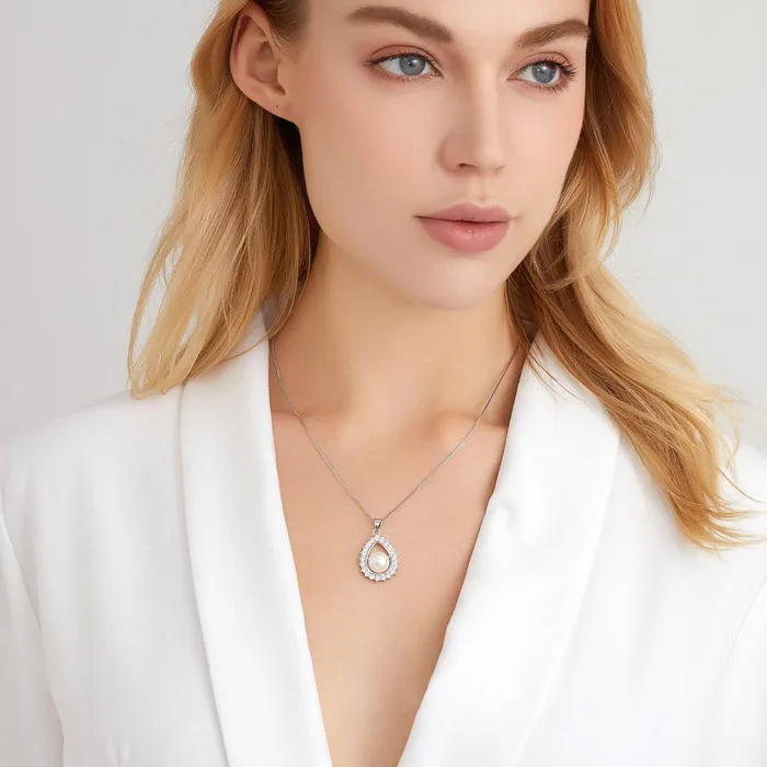 Necklaces Elegant Freshwater Pearl Necklace WN00026 Pearly Lustre