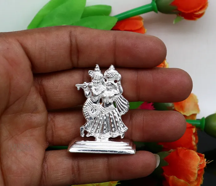 Necklaces Hindu idol Radha krishna tiny statue amazing Rasleela dancing krishna and Radha lord krishna figurine love article to gift her art491 TRIBAL ORNAMENTS