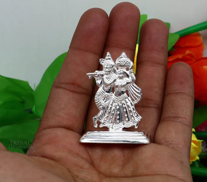 Necklaces Hindu idol Radha krishna tiny statue amazing Rasleela dancing krishna and Radha lord krishna figurine love article to gift her art491 TRIBAL ORNAMENTS