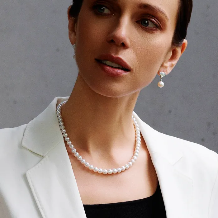 Necklaces Pearly Lustre 18k Gold Top Grading Aurora HANADAMA MultiColor Akoya Pearl Necklace KN00154