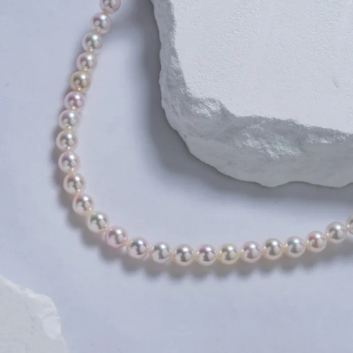 Necklaces Pearly Lustre 18k Gold Top Grading Aurora HANADAMA MultiColor Akoya Pearl Necklace KN00154