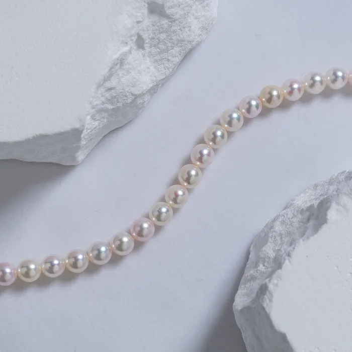 Necklaces Pearly Lustre 18k Gold Top Grading Aurora HANADAMA MultiColor Akoya Pearl Necklace KN00154