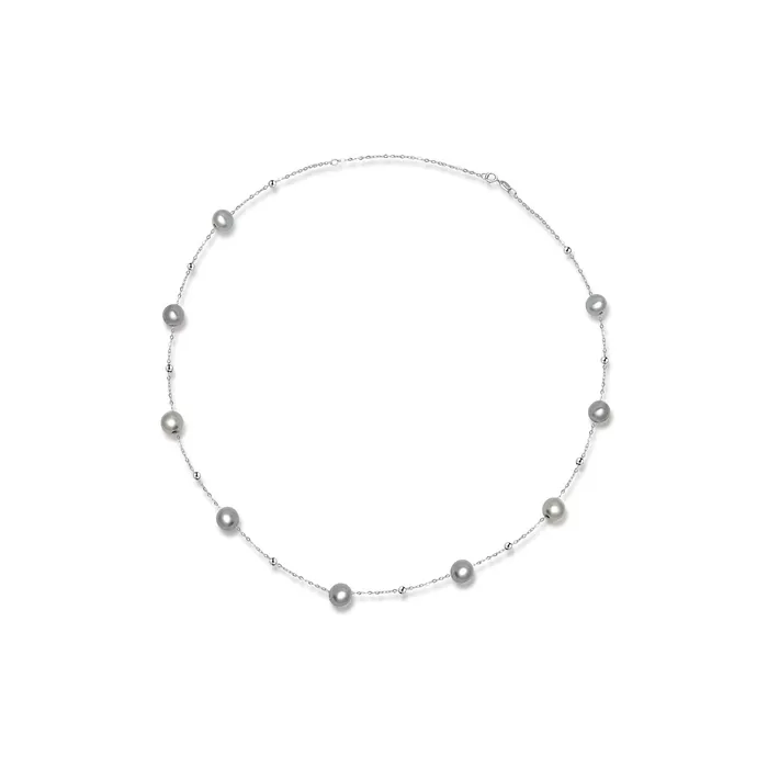 Necklaces Pearly Lustre 18K Solid Gold Akoya Madama Pearl Necklace KN00081