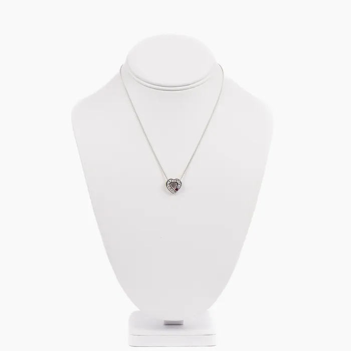 Necklaces PreOwned Ruby and Diamond Heart Pendant STORE 5a