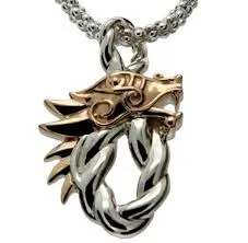 Necklaces Ssil 10k Dragon Head Oval Pendant Keith Jack