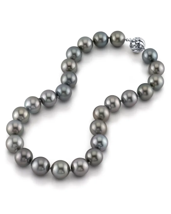 Necklaces spt SilverySteel Tahitian True Round Pearl Necklace 150160mm