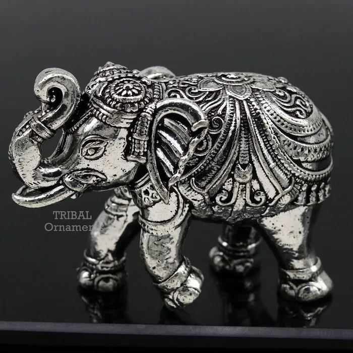 Necklaces Sterling silver handmade design customized upper trunk Elephant statue puja article figurine home dcor Diwali puja gift art539 TRIBAL ORNAMENTS Necklaces Sterling silver handmade design customized upper trunk Elephant statue puja article figurine home dcor Diwali puja gift art539 TRIBAL ORNAMENTS