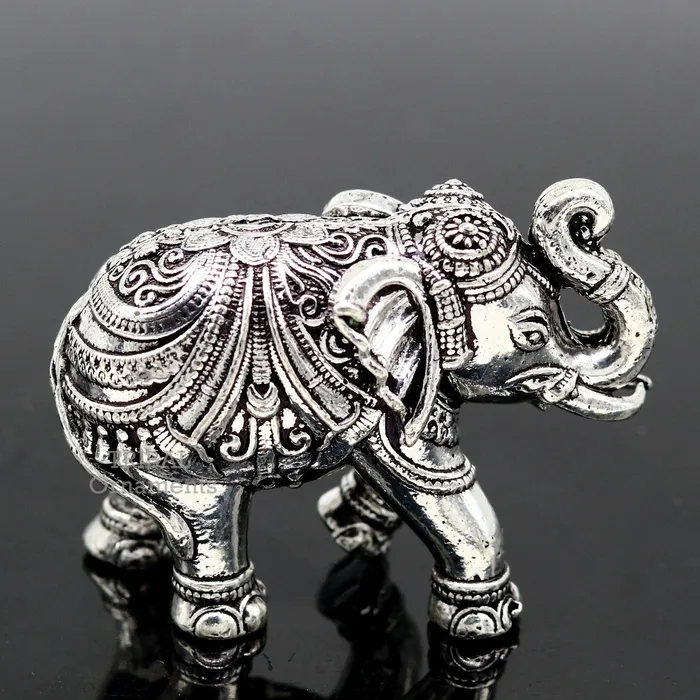 Necklaces Sterling silver handmade design customized upper trunk Elephant statue puja article figurine home dcor Diwali puja gift art539 TRIBAL ORNAMENTS