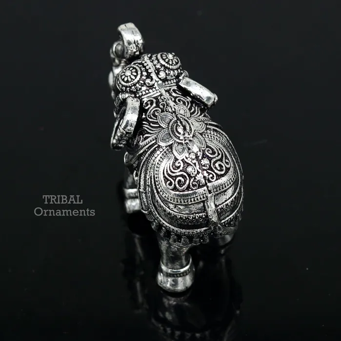 Necklaces Sterling silver handmade design customized upper trunk Elephant statue puja article figurine home dcor Diwali puja gift art539 TRIBAL ORNAMENTS