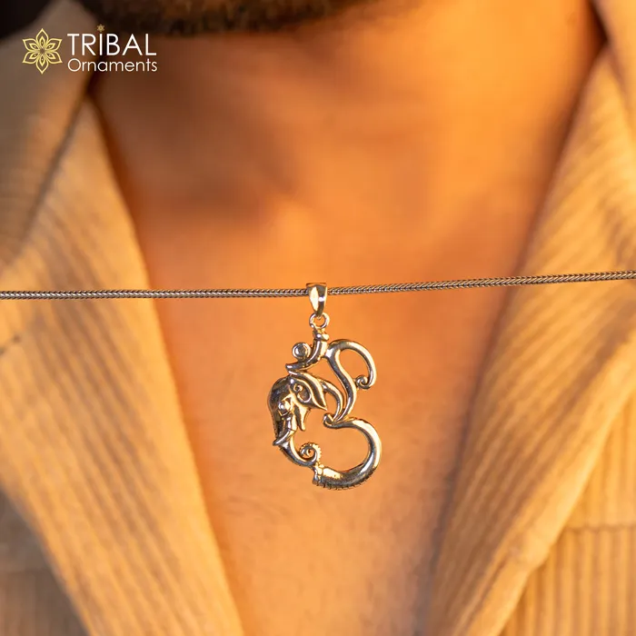 Necklaces Stunning 925 sterling silver handmade vintage design aum Ganesha pendant amazing stylish unisex pendant locket personalized jewelry ssp471 TRIBAL ORNAMENTS