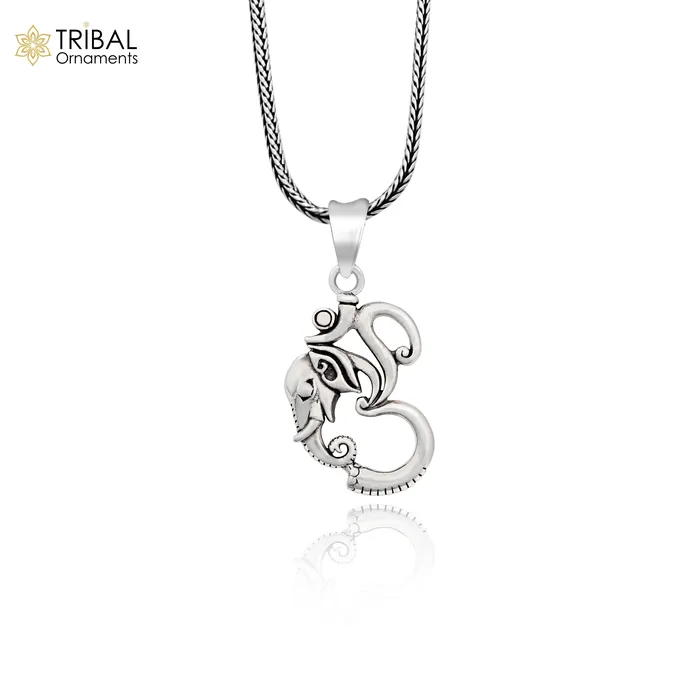 Necklaces Stunning 925 sterling silver handmade vintage design aum Ganesha pendant amazing stylish unisex pendant locket personalized jewelry ssp471 TRIBAL ORNAMENTS
