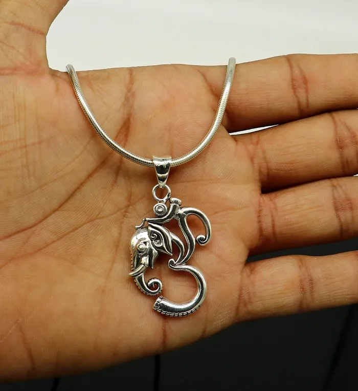 Necklaces Stunning 925 sterling silver handmade vintage design aum Ganesha pendant amazing stylish unisex pendant locket personalized jewelry ssp471 TRIBAL ORNAMENTS