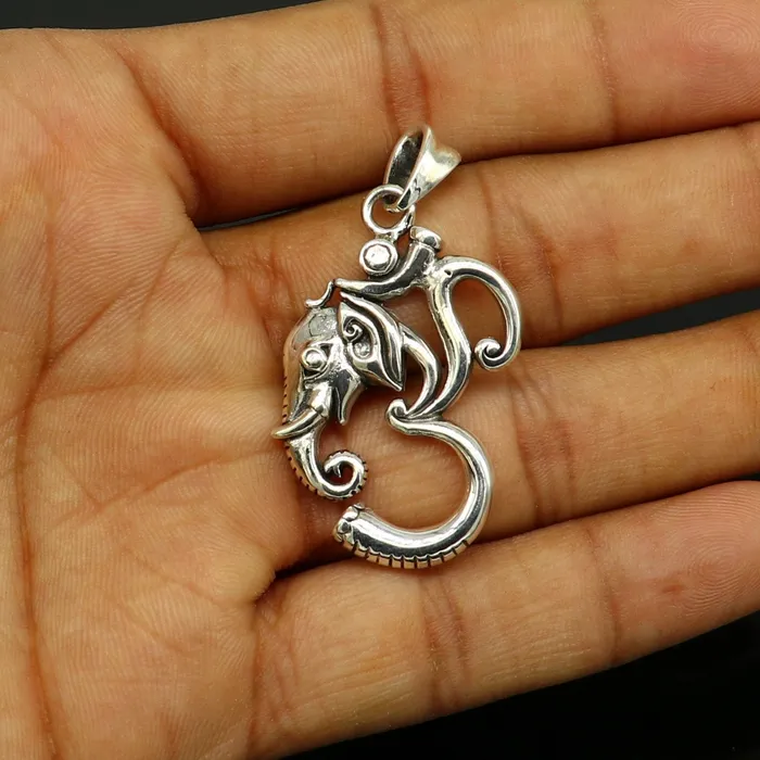 Necklaces Stunning 925 sterling silver handmade vintage design aum Ganesha pendant amazing stylish unisex pendant locket personalized jewelry ssp471 TRIBAL ORNAMENTS