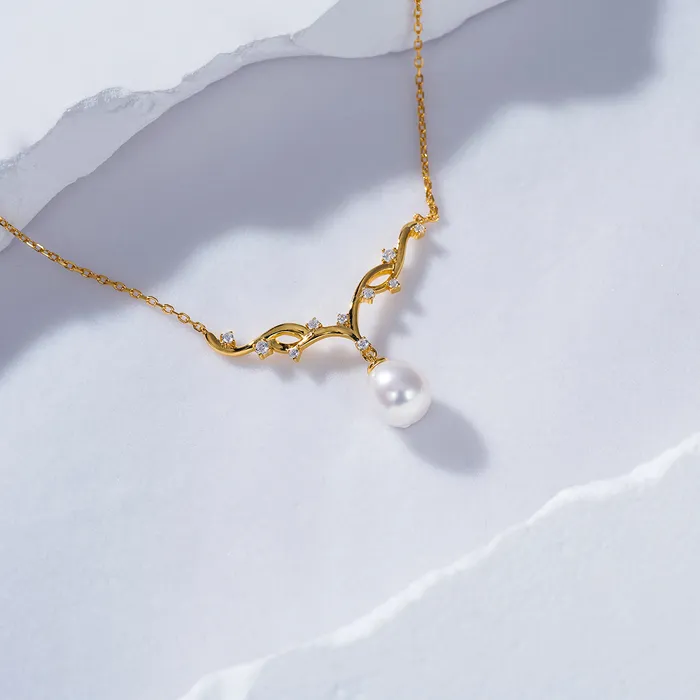 Necklaces Top Grade Freshwater Pearl Necklace WN00578 STARRY Pearly Lustre
