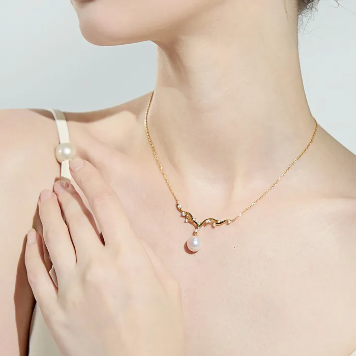 Necklaces Top Grade Freshwater Pearl Necklace WN00578 STARRY Pearly Lustre