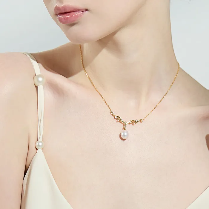 Necklaces Top Grade Freshwater Pearl Necklace WN00578 STARRY Pearly Lustre