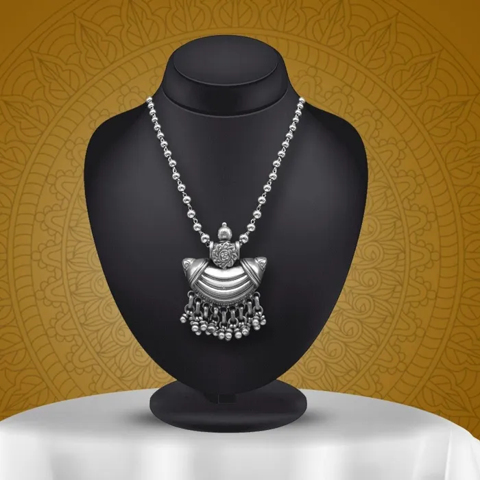 Necklaces Traditional cultural trendy style 925 sterling silver beaded long chain necklace best brides tribal ethnic jewelry of india set585 TRIBAL ORNAMENTS Necklaces Traditional cultural trendy style 925 sterling silver beaded long chain necklace best brides tribal ethnic jewelry of india set585 TRIBAL ORNAMENTS