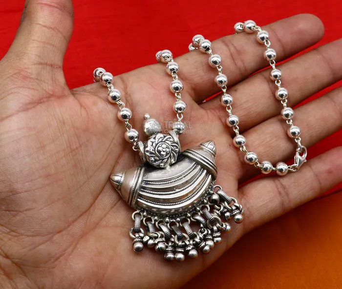 Necklaces Traditional cultural trendy style 925 sterling silver beaded long chain necklace best brides tribal ethnic jewelry of india set585 TRIBAL ORNAMENTS Necklaces Traditional cultural trendy style 925 sterling silver beaded long chain necklace best brides tribal ethnic jewelry of india set585 TRIBAL ORNAMENTS