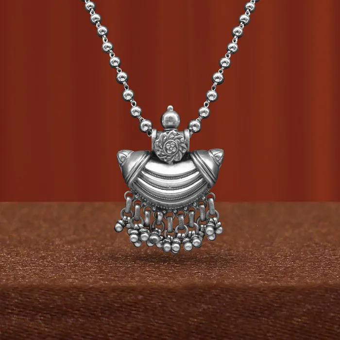 Necklaces Traditional cultural trendy style 925 sterling silver beaded long chain necklace best brides tribal ethnic jewelry of india set585 TRIBAL ORNAMENTS Necklaces Traditional cultural trendy style 925 sterling silver beaded long chain necklace best brides tribal ethnic jewelry of india set585 TRIBAL ORNAMENTS