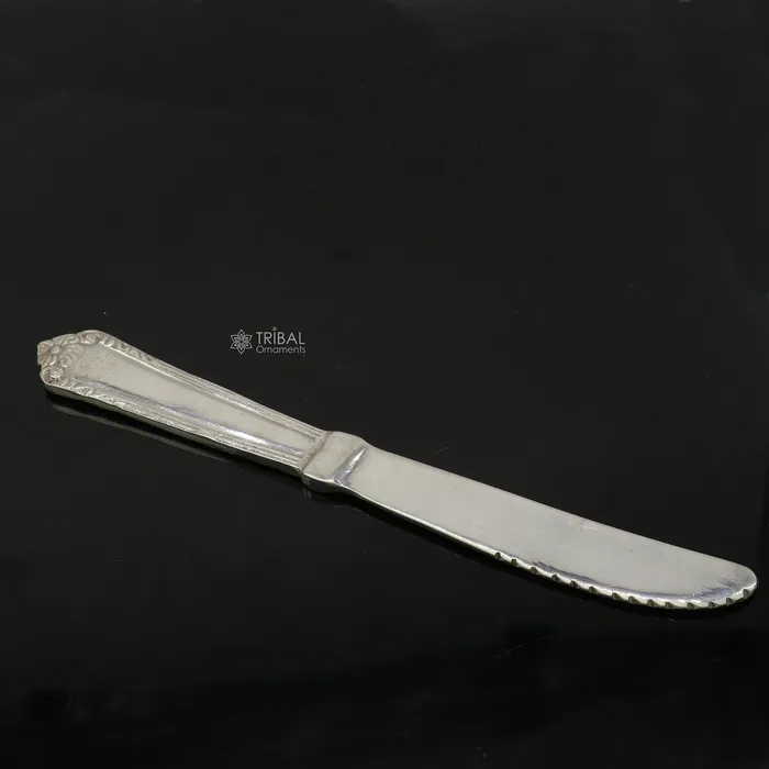 Necklaces TRIBAL ORNAMENTS 6 Pure 925 sterling silver Butter knife exclusive silver utensils for luxury gifting or food serving sv288