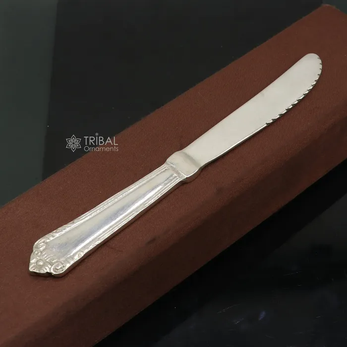 Necklaces TRIBAL ORNAMENTS 6 Pure 925 sterling silver Butter knife exclusive silver utensils for luxury gifting or food serving sv288