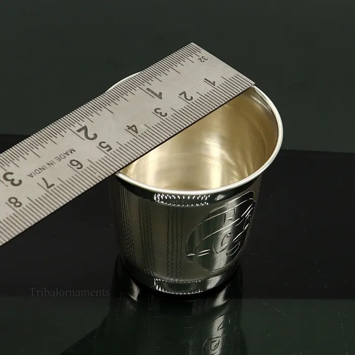 Necklaces TRIBAL ORNAMENTS 925 sterling silver handmade water milk baby glass tumbler silver tumbler silver baby food dining flask silver utensils gift sv217