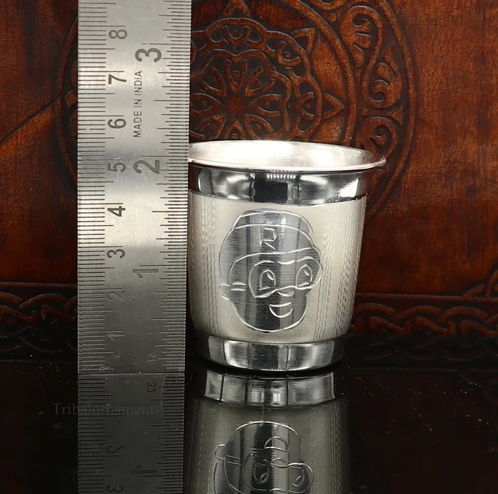Necklaces TRIBAL ORNAMENTS 925 sterling silver handmade water milk baby glass tumbler silver tumbler silver baby food dining flask silver utensils gift sv217