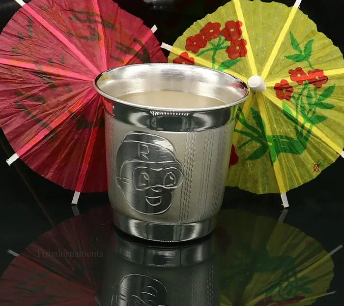 Necklaces TRIBAL ORNAMENTS 925 sterling silver handmade water milk baby glass tumbler silver tumbler silver baby food dining flask silver utensils gift sv217
