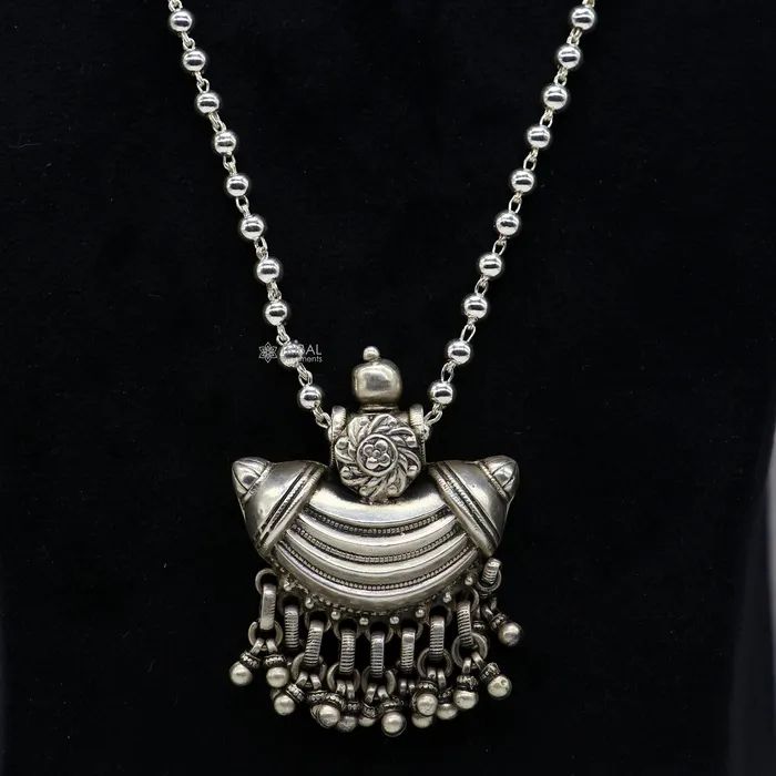 Necklaces TRIBAL ORNAMENTS 925 sterling silver pendant charm pendant tribal ethnic temple jewelry from india set675 Necklaces TRIBAL ORNAMENTS 925 sterling silver pendant charm pendant tribal ethnic temple jewelry from india set675