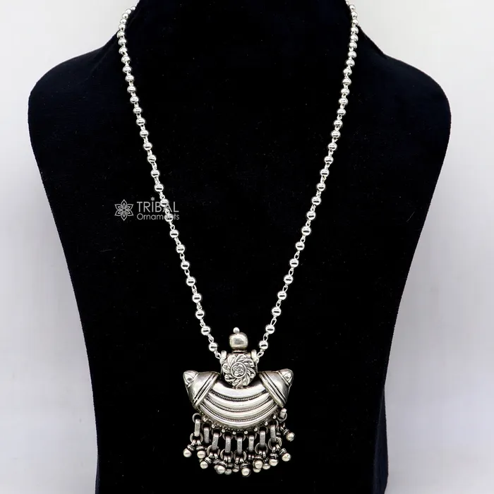 Necklaces TRIBAL ORNAMENTS 925 sterling silver pendant charm pendant tribal ethnic temple jewelry from india set675 Necklaces TRIBAL ORNAMENTS 925 sterling silver pendant charm pendant tribal ethnic temple jewelry from india set675