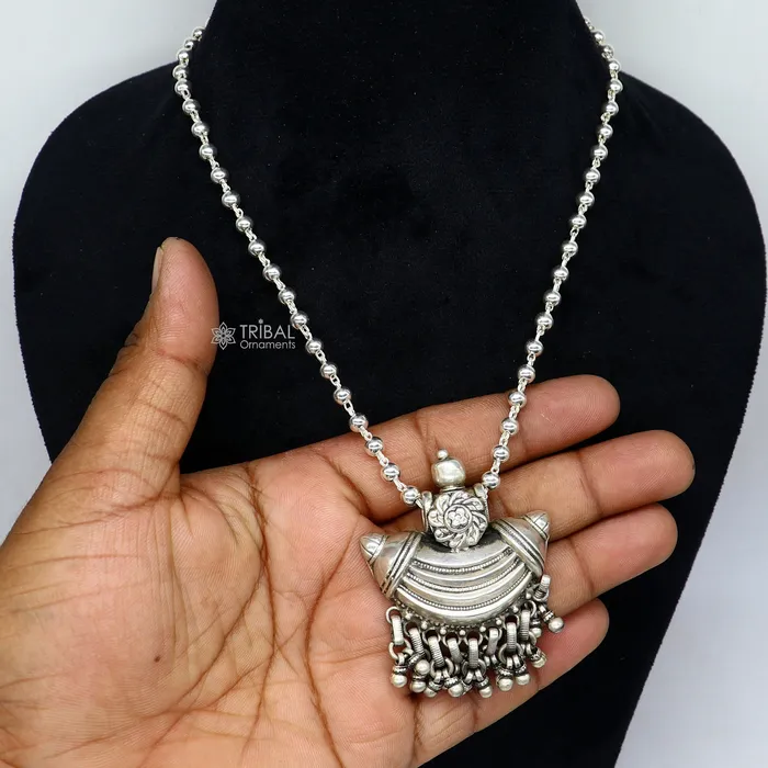 Necklaces TRIBAL ORNAMENTS 925 sterling silver pendant charm pendant tribal ethnic temple jewelry from india set675 Necklaces TRIBAL ORNAMENTS 925 sterling silver pendant charm pendant tribal ethnic temple jewelry from india set675