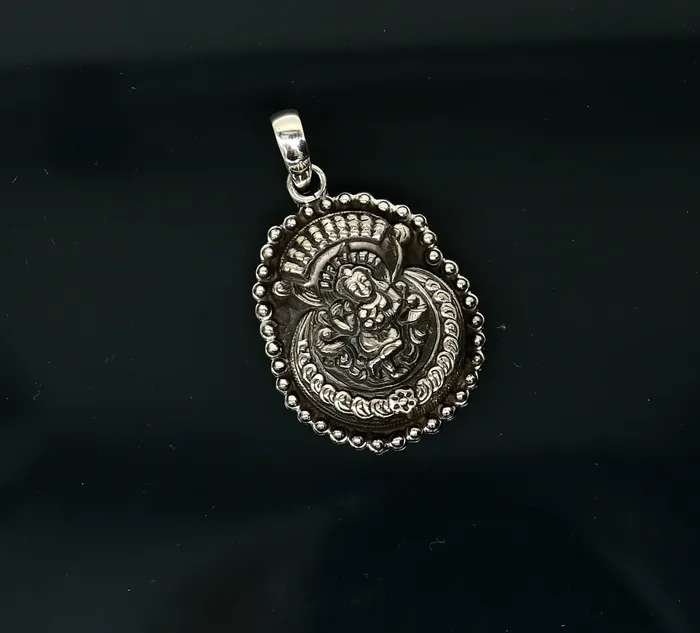 Necklaces TRIBAL ORNAMENTS 925 sterling silver Vintage antique design handmade God Krishna fabulous pendant tribal belly dance temple jewelry from india ssp589