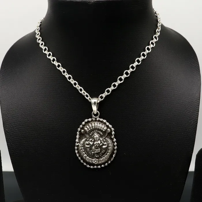 Necklaces TRIBAL ORNAMENTS 925 sterling silver Vintage antique design handmade God Krishna fabulous pendant tribal belly dance temple jewelry from india ssp589