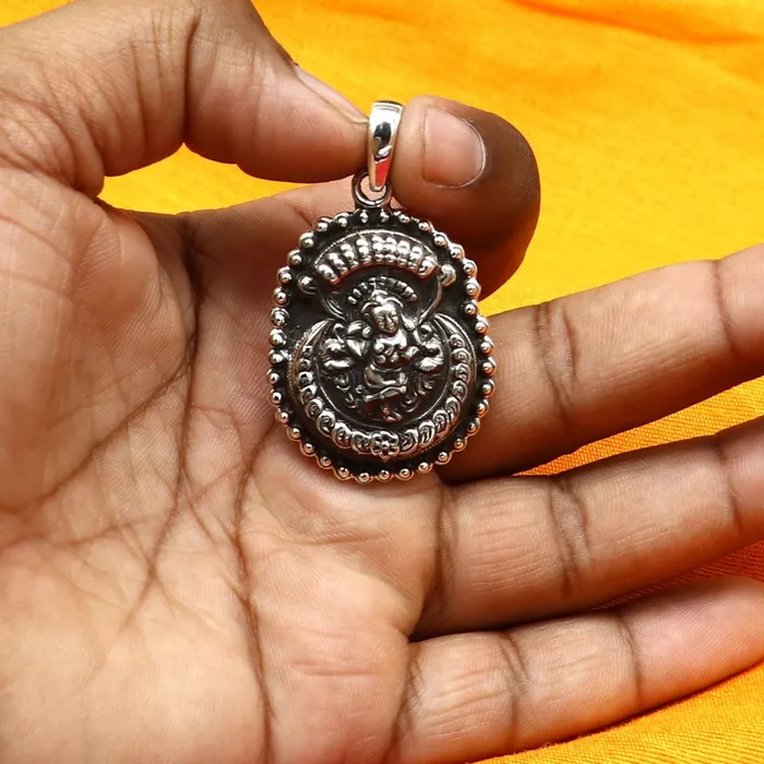 Necklaces TRIBAL ORNAMENTS 925 sterling silver Vintage antique design handmade God Krishna fabulous pendant tribal belly dance temple jewelry from india ssp589