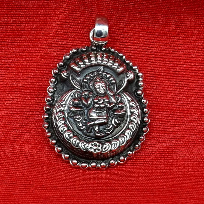 Necklaces TRIBAL ORNAMENTS 925 sterling silver Vintage antique design handmade God Krishna fabulous pendant tribal belly dance temple jewelry from india ssp589