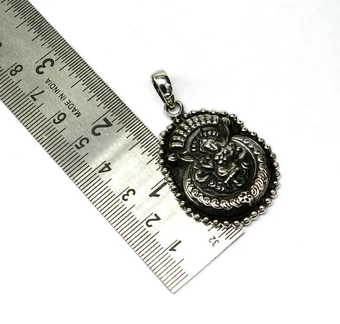Necklaces TRIBAL ORNAMENTS 925 sterling silver Vintage antique design handmade God Krishna fabulous pendant tribal belly dance temple jewelry from india ssp589