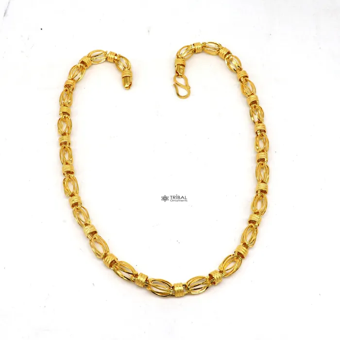 Necklaces TRIBAL ORNAMENTS Hallmarked 22kt 22ct yellow gold handmade certified gold byzantine luxury gifting chain necklace all sized mens chain necklace gch582 Necklaces TRIBAL ORNAMENTS Hallmarked 22kt 22ct yellow gold handmade certified gold byzantine luxury gifting chain necklace all sized mens chain necklace gch582