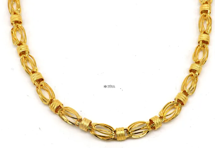 Necklaces TRIBAL ORNAMENTS Hallmarked 22kt 22ct yellow gold handmade certified gold byzantine luxury gifting chain necklace all sized mens chain necklace gch582 Necklaces TRIBAL ORNAMENTS Hallmarked 22kt 22ct yellow gold handmade certified gold byzantine luxury gifting chain necklace all sized mens chain necklace gch582