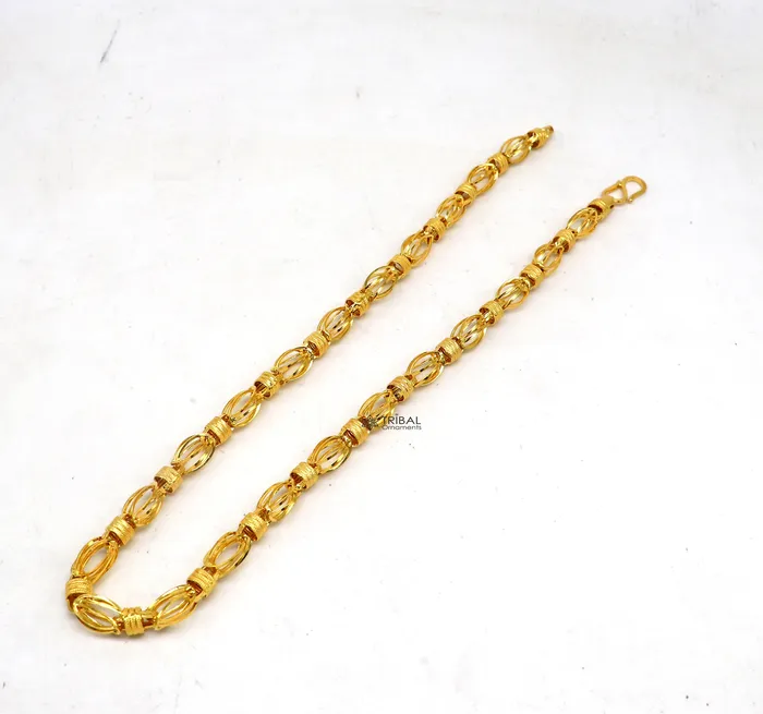 Necklaces TRIBAL ORNAMENTS Hallmarked 22kt 22ct yellow gold handmade certified gold byzantine luxury gifting chain necklace all sized mens chain necklace gch582 Necklaces TRIBAL ORNAMENTS Hallmarked 22kt 22ct yellow gold handmade certified gold byzantine luxury gifting chain necklace all sized mens chain necklace gch582