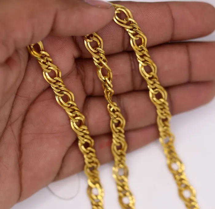 Necklaces TRIBAL ORNAMENTS Vintage stylish handmade fabulous double link chain 21 inches necklace unisex jewelry from Rajasthan India