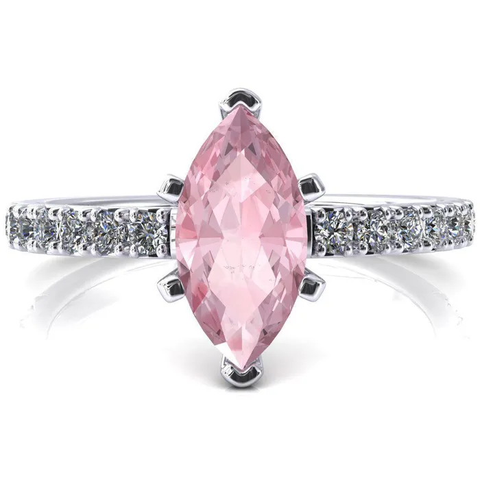 Nefili Marquise Pink Sapphire 6 Prong 58 Eternity Diamond French Pave Engagement Ring Fire Brilliance Rings Nefili Marquise Pink Sapphire 6 Prong 58 Eternity Diamond French Pave Engagement Ring Fire Brilliance Rings