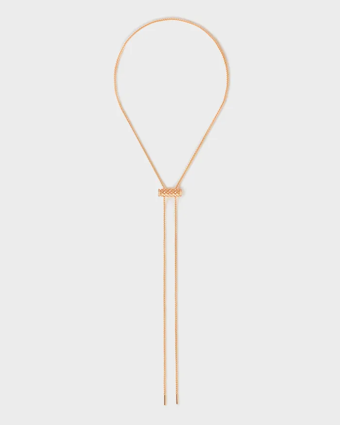 Nouvel Heritage Necklaces SemiPaved Latch Pendant on GM Chain in Rose Gold Nouvel Heritage Necklaces SemiPaved Latch Pendant on GM Chain in Rose Gold