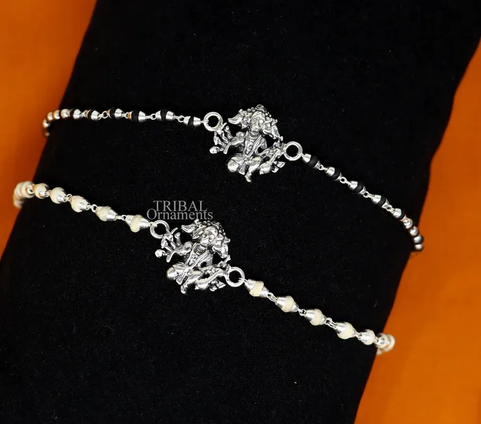 Panchmukhi hanuman holy basil rosary beads Rakhi 925 sterling silver handmade Rakhi bracelet amazing Tulsi beaded bracelet rk203 TRIBAL ORNAMENTS Bracelets Panchmukhi hanuman holy basil rosary beads Rakhi 925 sterling silver handmade Rakhi bracelet amazing Tulsi beaded bracelet rk203 TRIBAL ORNAMENTS Bracelets