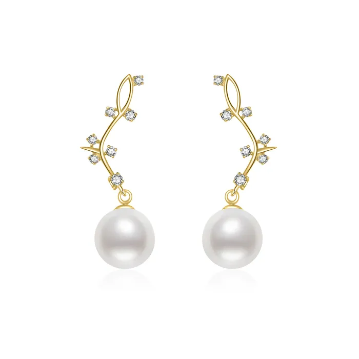 Pearly Lustre Earrings Top Grade Freshwater Pearl Earrings WE00725 STARRY