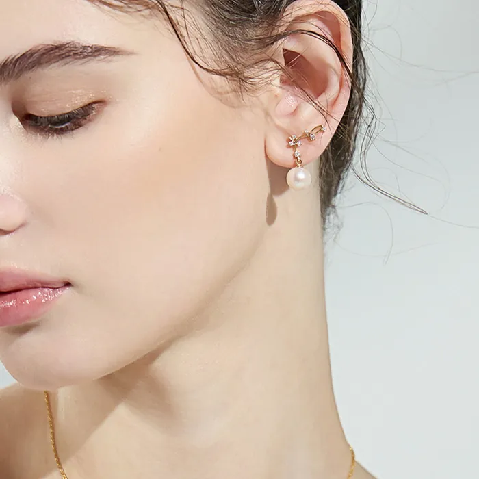 Pearly Lustre Earrings Top Grade Freshwater Pearl Earrings WE00725 STARRY