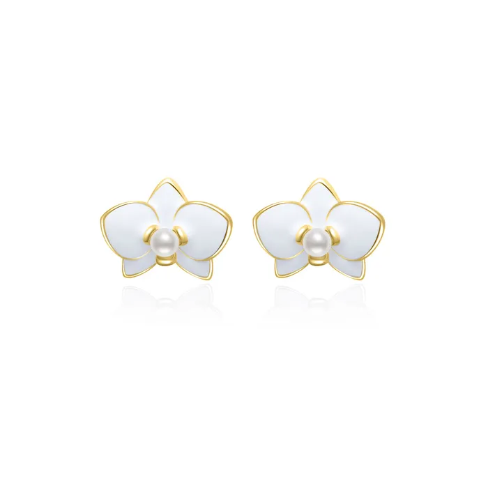 Pearly Lustre Earrings Top Grade Freshwater Pearl Earrings WE00788 ORCHID