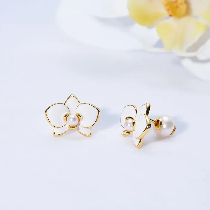 Pearly Lustre Earrings Top Grade Freshwater Pearl Earrings WE00788 ORCHID